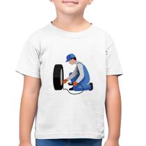 Camiseta Algodão Infantil Borracharia - Foca na Moda