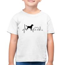 Camiseta Algodão Infantil Cachorro Batimentos Cardíacos - Foca na Moda