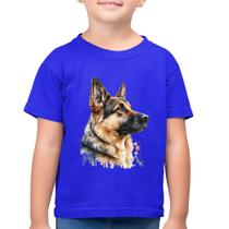 Camiseta Algodão Infantil Cachorro Pastor Alemão - Foca na Moda