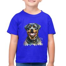 Camiseta Algodão Infantil Cachorro Rottweiler - Foca na Moda