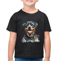 Camiseta Algodão Infantil Cachorro Rottweiler - Foca na Moda