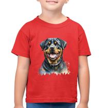 Camiseta Algodão Infantil Cachorro Rottweiler - Foca na Moda