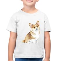 Camiseta Algodão Infantil Cachorro Welsh Corgi Pembroke - Foca na Moda