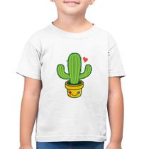 Camiseta Algodão Infantil Cacto Coração - Foca na Moda