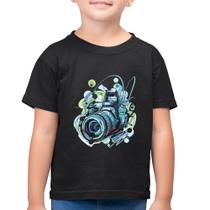 Camiseta Algodão Infantil Câmera Fotográfica - Foca na Moda