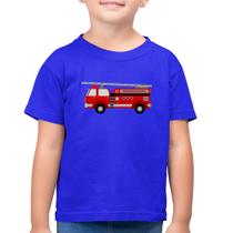 Camiseta Algodão Infantil Caminhão de Bombeiro - Foca na Moda