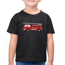 Camiseta Algodão Infantil Caminhão de Bombeiro - Foca na Moda