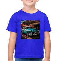 Camiseta Algodão Infantil Carro clássico azul - Foca na Moda