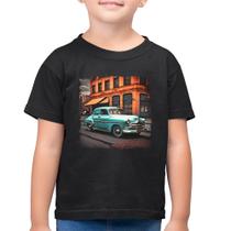 Camiseta Algodão Infantil Carro retrô na cidade - Foca na Moda