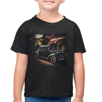 Camiseta Algodão Infantil Carro vintage na cidade - Foca na Moda