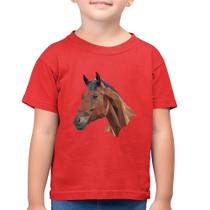 Camiseta Algodão Infantil Cavalo Arte Mosaico - Foca na Moda