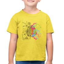 Camiseta Algodão Infantil Cérebro Analítico e Criativo - Foca na Moda