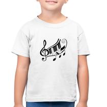 Camiseta Algodão Infantil Clave De Sol Teclas - Foca na Moda