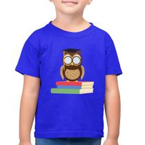 Camiseta Algodão Infantil Coruja Estudante - Foca na Moda