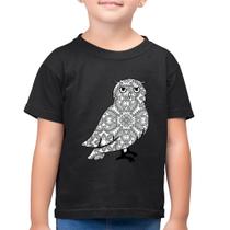 Camiseta Algodão Infantil Coruja Mandala - Foca na Moda