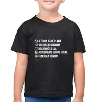 Camiseta Algodão Infantil Defenda a ciência! - Foca na Moda