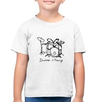 Camiseta Algodão Infantil Drummer in Training - Foca na Moda