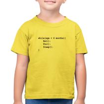Camiseta Algodão Infantil Eat Poo Sleep Código - Foca na Moda