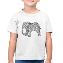 Camiseta Algodão Infantil Elefante Mandala - Foca na Moda