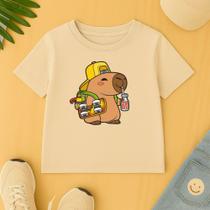 Camiseta Algodão Infantil Estampa Capivara Skatista Streetwear Kids Juvenil Menino Boy Man Verão Camiseta Algodão Infantil Estampa Capivara Skatista Streetwear Kids Juvenil Menino Boy Man Verão