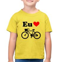 Camiseta Algodão Infantil Eu Amo Bicicleta - Foca na Moda