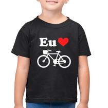 Camiseta Algodão Infantil Eu Amo Bicicleta - Foca na Moda