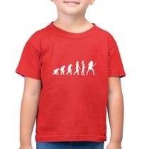 Camiseta Algodão Infantil Evolução da Guitarrista - Foca na Moda