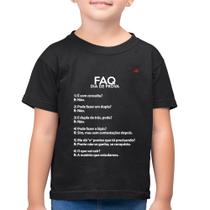 Camiseta Algodão Infantil FAQ Dia de Prova - Foca na Moda