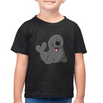 Camiseta Algodão Infantil Foca Feliz - Foca na Moda