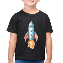 Camiseta Algodão Infantil Foguete - Foca na Moda