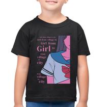 Camiseta Algodão Infantil Girl From Village To City - Foca na Moda