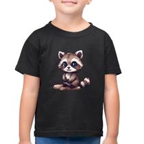 Camiseta Algodão Infantil Guaxinim Fofinho - Foca na Moda