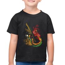 Camiseta Algodão Infantil Guitarra Reggae - Foca na Moda