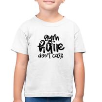 Camiseta Algodão Infantil Gym Hair Don't Care - Foca na Moda