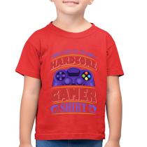 Camiseta Algodão Infantil Hardcore Gamer - Foca na Moda