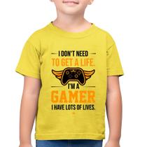 Camiseta Algodão Infantil I'm a gamer, I have lots of lives - Foca na Moda