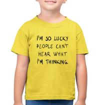 Camiseta Algodão Infantil I'm so Lucky - Foca na Moda