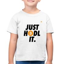 Camiseta Algodão Infantil Just hodl it - Foca na Moda