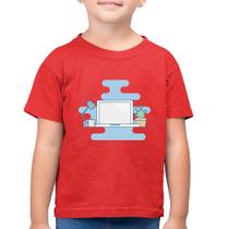 Camiseta Algodão Infantil Laptop - Foca na Moda
