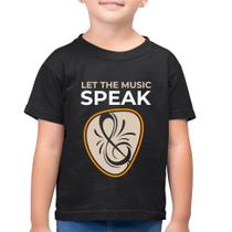 Camiseta Algodão Infantil Let the music speak - Foca na Moda