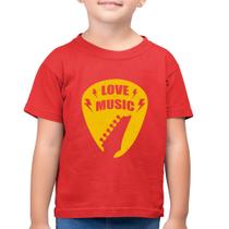 Camiseta Algodão Infantil Love Music - Foca na Moda