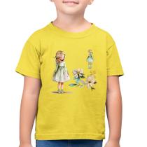 Camiseta Algodão Infantil Meninas e Flores - Foca na Moda