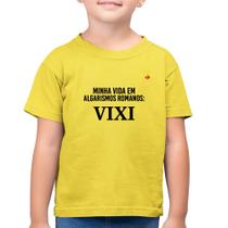 Camiseta Algodão Infantil Minha vida em algarismos romanos - Foca na Moda