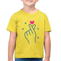 Camiseta Algodão Infantil Mini coração coreano - Foca na Moda