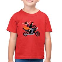 Camiseta Algodão Infantil Moto Casal - Foca na Moda