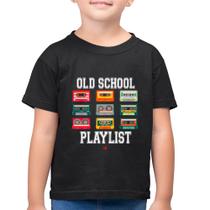 Camiseta Algodão Infantil Old School Playlist - Foca na Moda