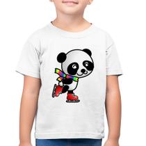 Camiseta Algodão Infantil Panda de Patins - Foca na Moda