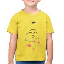 Camiseta Algodão Infantil Peixinhos Móbile - Foca na Moda