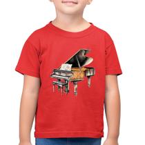 Camiseta Algodão Infantil Piano Arte - Foca na Moda