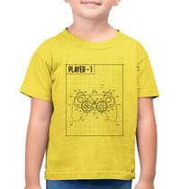 Camiseta Algodão Infantil Player 1 Controle Joystick - Foca na Moda